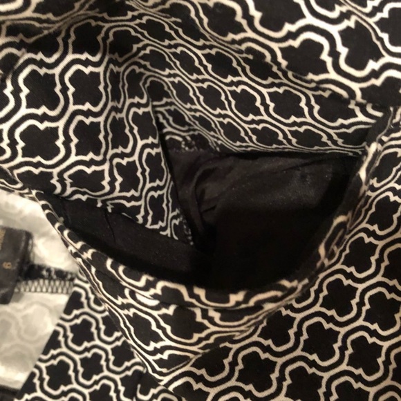 Dalia black & white abstract print cotton crop trouser pant work wear size 6 - Picture 10 of 11